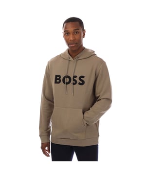 Heren Hugo Boss Soody 1 Hoodie in groen.- Capuchon met koord.- Kangoeroezak.- Geribde manchetten en zoom.- BOSS logo op de borst.- Normale pasvorm.- 62% Katoen 33% Polyester (Gerecycled) 5% Elastane.- Ref: 50510334334