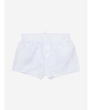 Introducing the exquisite Baby Boys Icon Swim Shorts in White by dsquared2 kids, a sterling addition for SS2025. Fashioned for exclusivity elegance, these shorts promise both style unparalleled comfort for your little charmer. Heres why theyre a wardrobe essential Quintessentially Chic Pristine white hue enhances the classic luxury aesthetic. Premium Fabric Crafted from top-tier materials for supreme comfort. Signature Detailing Iconic dsquared2 branding elevates the piece.Elevate your young ones ensemble with these impeccable swim shorts. Shop now!