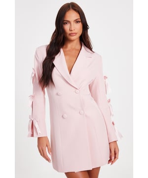 - Double breasted - Bow sleeves - Button front - Tailored look - Model height: 5'6" - Model wears uk 8 / us 4 / eur 36 - Always check the wash care label - Cool hand wash with mild detergent