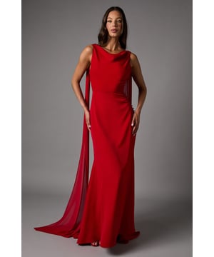 Elegant chiffon maxi dress with dramatic cowl back detail
        Sleek column silhouette that gracefully skims the body
        Sophisticated draped fabric panel that flows from shoulder to floor
        Sleeveless design with modest front neckline for balanced sophistication
        Floor-sweeping length perfect for formal black tie occasions
    
    This stunning Coast maxi dress combines timeless elegance with contemporary design through its striking cowl back detail. The flowing chiffon fabric creates a graceful silhouette that moves beautifully with every step, whilst the dramatic back reveals just the right amount of skin for a sophisticated evening look. The contrast between the modest front and the statement back makes this dress truly remarkable. Style with delicate strappy heels and a sleek clutch for black tie events, galas or formal weddings. For cooler evenings, drape a lightweight pashmina over your shoulders that can be removed to showcase the exquisite back detail. Complete your ensemble with refined jewellery - perhaps drop earrings and a bracelet - to maintain the dress's elegant lines without overwhelming its distinctive design.