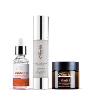 Indulge your skin with our luxurious Anti-Ageing Caviar & Vitamin C Kit, designed to revitalise your complexion and combat signs of ageing. Infused with premium caviar and vitamin C, this kit deeply hydrates, brightens skin tone, and enhances elasticity for a radiant glow. Perfect for all skin types, including sensitive skin, it absorbs quickly, making it an essential addition to your skincare routine. Vegan, cruelty-free, and free from parabens and artificial fragrances, this dermatologist-approved solution addresses fine lines, dullness, and environmental damage. Experience smoother, plumper skin and achieve a vibrant, healthy glow—shop now for the ultimate in skincare pampering!