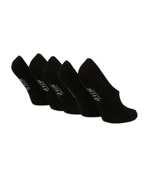 Wildfeet - 5 Pack Ladies Low Cut Shoe Liner Socks With Grips: Introducing the Wildfeet Ladies Low Cut Shoe Liners, the perfect blend of style, comfort, and functionality. These low cut trainer style liners are designed for the active woman on the go. Featuring non-slip silicone grippers that keep your feet firmly in place and cushioned soles that offer optimal comfort and support. Made from super soft bamboo fibres, these liners are gentle on your skin, making them great for those with sensitive skin. The moisture-wicking properties of the bamboo fibres keep your feet dry and fresh, even during the most intense workout sessions. . Wild Feet is a range of socks featuring cool designs, bold colours and quirky catchphrases - from pugs and penguins, to lions and llamas! Choose from a range of styles for men and ladies, from dress to trainer socks. There are even some sporty styles available!. These socks are available in Black or White. They come in one size: Ladies 4-8 UK, are made from 81% Viscose (from Bamboo), 17% Polyester, 2% Elastane and are machine washable. Extra Product Details: Ladies Wildfeet Shoe Liners Low Cut Style Bamboo Rich Fibres Cushioned Foot Great For Sensitive Skin Non Slip Silicone Grips Available in Black or White Moisture Wicking Soft & Breathable One Size: 4-8 UK Machine Washable