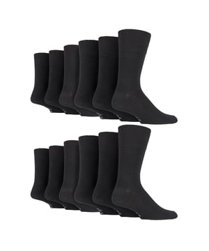 Gentle Grip - Mens 12 Value Pack Non Elastic Patterned Socks: If you're searching for a way to liven up your wardrobe and inject a burst of vibrancy, then these Gentle Grip Socks are just what you need. With loads of designs to choose from, like Plain, Argyle, Colourburst, Heel & Toe, and more. These socks are the perfect way to add personality to any outfit, while also providing the comfort and quality that Gentle Grip is known for. Indulge in luxurious comfort with Gentle Grip, crafted from premium quality cotton-rich yarn that feels as good as it looks. These socks are carefully designed to provide a superior fit that hugs your legs without causing any discomfort or unsightly constriction rings. The high-quality construction of these socks is built to last, ensuring that you can enjoy their softness and comfort for years to come. . These are available in 2 sizes: 6-11 UK & 12-14 UK, come in a range of great patterns and are a 12 pair value pack. They are made from: 76% Cotton, 19% Polyester, 3% Nylon, 2% Elastane and are Machine Washable. Extra Product Details: Men’s Gentle Grip Socks 12 Pair Value Pack Classic & Funky Patterns Bright Colour Options Non Elastic Top Soft Cotton Rich Fibres Soft Honeycomb Top Helps Aid Circulation Constructed With Care Over 20 Different Styles Available in 6-11 UK & 12-14 UK Machine Washable