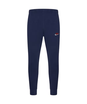 Kick back in style with these men's Foundation Joggers from Nike.  In a Midnight Navy colourway, these standard fit joggers are made with soft fleece for snug comfort. They feature an elastic waistband with a drawcord to adjust the fit, with ribbed ankle cuffs to hold the shape. With side pockets for easy storage, they're finished with signature Swoosh branding embroidered to the thigh