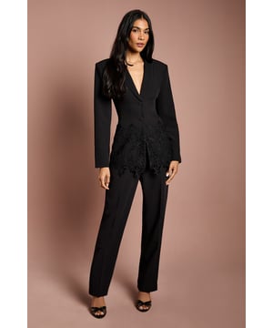 Pleat Front Straight Leg Formal Trouser