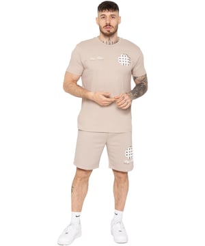 Stay stylish and comfortable with the Enzo Milano Men's Printed T-Shirt & Shorts Set. The cotton T-shirt features a bold puff print on the front and back, with a ribbed crew neck and regular fit for all-day ease. Paired with fleece-lined shorts, this set is perfect for casual days. The shorts offer a regular fit, elasticated waistband with drawstring, side pockets, and a matching puff print graphic for a standout look.
