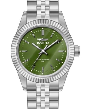El Invicta 49217 tiene una caja de acero inoxidable de 36 millimetros con una esfera verde.
Esta modelo funciona con un movimiento de Cuarzo preciso.
Resistencia a la presión de aqua de 5 bares.
Este modelo es parte de la colección Invicta Specialty.

2 años de garantía Invicta.