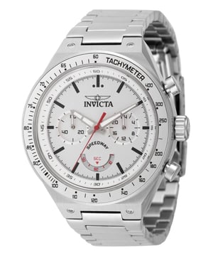 El Invicta 49378 tiene una caja de acero inoxidable de 44 millimetros con una esfera plata.
Esta modelo funciona con un movimiento de Cuarzo preciso.
Resistencia a la presión de aqua de 5 bares.
Este modelo es parte de la colección Invicta Speedway.

2 años de garantía Invicta.