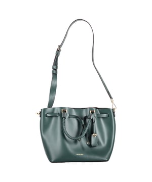 Empfohlener Verkaufspreis
Die Michael Kors Blakely Tasche aus sattem grünem Leder ist schlicht und elegant zugleich und verleiht Ihrem Alltagslook Struktur und Farbe. Mit geflochtenen Tragegriffen, goldfarbenen Metalldetails und einer praktischen Außentasche vereint diese Tasche Funktionalität mit luxuriösem Boho-Charme. Ein Kordelzug mit Druckknopfverschluss öffnet den mit Wildleder gefütterten Innenraum und bietet ausreichend Platz für Ihre wichtigsten Utensilien.

Michael Kors Blakely Beuteltasche aus grünem Leder
Zustand: Ausgezeichnet
Gebrauchsspuren: Kein Etikett, Keine sichtbaren Gebrauchsspuren. Unbenutzt oder einmal benutzt, aber wie neu.
Verpackung: Staubbeutel
Farbe: Grün
Material: Leder
Größe: Einheitsgröße
Maße: Breite: 130; Höhe: 260; Länge: 260; Grifflänge: 130; Riemenlänge: 460
Artikelnummer: NAPPUGBBA504394W