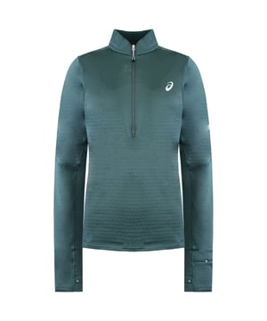 Stay warm, dry, and focused in cooler conditions with the ASICS Road Winter Midlayer Top in a stylish teal. Designed for cold-weather running, this performance top offers thermal comfort, moisture-wicking performance, and a sleek fit to keep you moving confidently through every mile.
Key Features:
Thermal Fabric: 

Soft, brushed interior helps retain warmth while remaining lightweight and breathable.

Moisture-Wicking Technology: 

Pulls sweat away from the skin to keep you dry and comfortable during activity.

Half-Zip Design: 

Allows for adjustable ventilation and easy layering on chilly days.

Thumbholes at Cuffs: 

Enhance coverage and help keep sleeves in place while running.

Reflective Details: 

Improve visibility in low-light conditions for added safety.

Slim, Athletic Fit: 

Designed to move with your body without restricting motion.

Teal Colorway: 

Bold yet versatile for both performance and casual activewear.