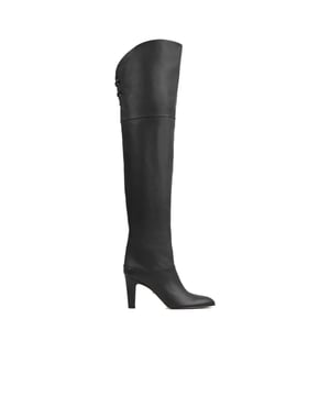 Composition: 100% calf leather  

Inner: 100% Leather
Insole: 100% Leather
Sole: 100% Leather
Slip on
70s-inspired high tube leg
Criss-cross leather laces finish
Heel height: 8.5 cm
Made in  Italy
Gender: WOMEN
Product code: CHC24A03PMF_001
Code: SHO CI 2 BT SS24 12530