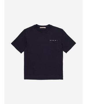 Marni's vintage archives are incorporated with care and spellbinding craftsmanship. This unisex short sleeve t-shirt has an iconic logo and small pocket on the front. Short Sleeves Crew Neck Cotton Jersey Straight Hem 100 Cotton