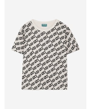 Kenzo incorporate passion and innovation into their French designs. This boys off-white t-shirt is woven from beautiful organic cotton featuring all over monogram printing. Round Neck Short Sleeves Straight Hem Cotton Jersey 100 Cotton From Organic Farming