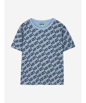 Kenzo incorporate passion and innovation into their French designs. This boys pale blue t-shirt is woven from beautiful organic cotton featuring all over monogram printing. Round Neck Short Sleeves Straight Hem Cotton Jersey 100 Cotton From Organic Farming