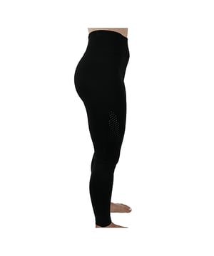 Pretty Polly Active-Wear Leggings are a seamless legging which features a patterned mesh panels detail at the bottom of the leg for added breathability. Perfect for Yoga or Pilates or just relaxing at home. The fabric is soft and comfortable and is predominantly made from recycled yarn.