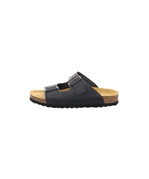 Diese Herren-Pantolette ist der perfekte Mix aus Funktionalität und lässigem Stil. Mit offener Spitze und praktischem Schlupfdesign bietet sie unkomplizierten Komfort – ideal für warme Tage. Zwei individuell verstellbare Riemen mit markanten Schnallen sorgen für perfekten Sitz und einen modernen Look. Das konturierte Fußbett passt sich ergonomisch dem Fuß an und schenkt dir ein besonders angenehmes Laufgefühl. Die strapazierfähige Kunststoffsohle garantiert Halt auf verschiedensten Untergründen – ob drinnen oder draußen. Hochwertige Materialien verleihen der Pantolette eine langlebige Qualität, die du spürst. Ein dezenter Label-Print auf der Innensohle rundet das Design stilvoll ab. Ob am Strand, im Garten oder auf dem Weg zum Café – diese Pantolette macht alles mit. Sie ist leicht, bequem und dabei überraschend robust. Ein echtes Must-have für entspannte Sommertage.