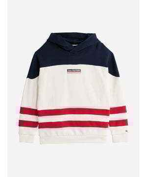Introducing the Tommy Hilfiger Boys Monotype Striped Hoodie in Multicolour, an exquisite addition for SS2025. Perfectly blending style and comfort, this designer piece is a treasure in your young one's wardrobe. Key features include Vibrant Multicoloured Stripes Eye-catching and stylish, keeping your boy at the forefront of fashion. Premium Comfort Crafted with superior fabrics for all-day ease. Iconic Branding Subtle yet distinguished Tommy Hilfiger detailing.Elevate his style this season with a touch of luxury.