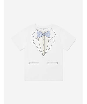Introducing the Stella McCartney Boys Suit Print T-Shirt in White - a quintessential addition to any young gent's SS2025 wardrobe. Exquisitely designed to blend high-fashion with everyday practicality, this piece is a must-have. Key features include Chic Suit Print Adds a dash of sartorial elegance to casual wear, perfect for making a stylish statement. Supreme Comfort Crafted from the finest fabrics to ensure all-day ease and durability for youthful exploits.Elevate your young one's style with this iconic Stella McCartney creation. Perfect for any occasion!