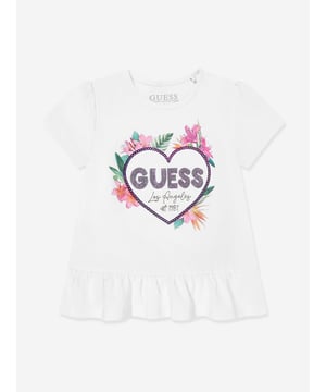 Discover the chic elegance of Guess's Girls Floral Logo T-Shirt in White, an indispensable addition to your girl's SS2025 wardrobe. This designer piece blends sophistication with youthful charm, ideal for the fashion-forward young lady. Exquisite Floral Emblem Embellished with a delicate, eye-catching Guess logo in a floral design for a touch of elegance. Luxurious Comfort Crafted from premium fabric for softness and ease, ensuring all-day wearability. Versatile Style Pristine white hue complements any outfit, perfect for varied occasions from casual playdates to celebratory events.Elevate her collection with this quintessential springsummer tee. Shop now for unmatched style and quality!
