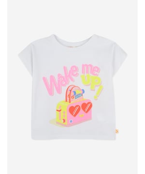 Introducing the Girls Wake Me Up! T-Shirt in White by billieblush a quintessential addition to any young lady's SS2025 wardrobe. Revel in the charm and elegance of this designer piece Chic White Hue Impeccably crafted in a radiant white, reflecting a fresh and crisp aesthetic. Playful Graphic Features a delightful, eye-catching print perfect for adding a sparkle of fun. Premium Comfort Finely made with superior fabrics ensuring all-day ease and comfort.Revitalize her collection today with this stylish and comfortable t-shirt. A timeless ensemble awaits!