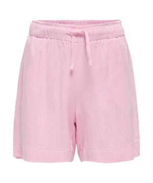 Deze bermuda zal je overtuigen met zijn casual maar stijlvolle look. De normale pasvorm zorgt voor veel comfort op warme dagen. Je kunt de short op maat maken dankzij de verstelbare tailleband met trekkoord. Het geweven label aan de binnenkant benadrukt de hoogwaardige afwerking. De omgeslagen zoom geeft het ontwerp een moderne en ontspannen touch. De wijde pijp biedt je maximale bewegingsvrijheid. Deze shorts zijn gemaakt van een lichtgewicht linnenmix en zijn bijzonder comfortabel om te dragen. Ze zijn perfect voor zomerse outfits en kunnen op verschillende manieren worden gecombineerd. Een tijdloze basic voor actieve meisjes.
