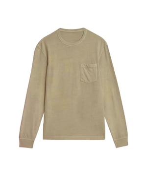 This long-sleeved t-shirt is garment-dyed for an authentic finish. Made to a comfy relaxed fit. It has a classic crew neck and a breast pocket that adds a stylish finishing touch to a versatile smart-casual essential. Cut from soft and breathable pure cotton for comfort, it has snug stretchy ribbed trims
Slub Jersey Cotton Fabric
Crew Neck
27" Shoulder to Hem
Sizing: As expected 
Fit: Relaxed
These are last season stock originally made for M&S.