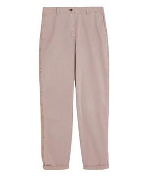 These timeless cotton-rich chinos are a smart-casual essential. Garment dyed for an authentic washed look, with side tape for utility styling. Tapered leg shape, in an ankle-grazer length with neat rolled cuffs. Added stretch ensures comfort. Slanted pockets at the front, plus an extra pocket at the back, for useful storage.

Short 26" | Reg 28" | Long 30" Inside Leg.