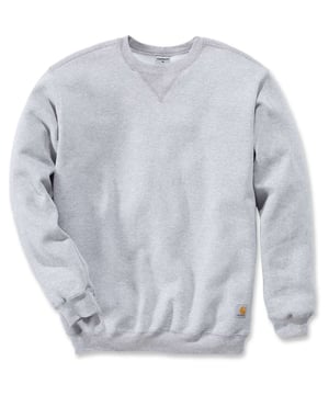 *Sizing Note* Carhartt are more generously sized, you may need to consider dropping down a size from your traditional workwear clothing.
356 gram, 50% cotton/50% polyester blend. Front-neck V patch. Stretchable, elastane reinforced rib-knit cuffs and waistband. Carhartt label sewn on lower front.