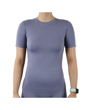 Pretty Polly Active-Wear Short Sleeve T-Shirt is a seamless top featuring patterned mesh panels for breathability. Perfect for Yoga or Pilates or just relaxing at home. The fabric is soft and comfortable and is predominantly made from recycled yarn.\r\n