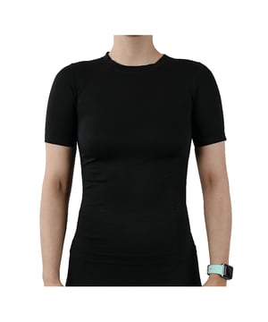 Pretty Polly Active-Wear Short Sleeve T-Shirt is a seamless top featuring patterned mesh panels for breathability. Perfect for Yoga or Pilates or just relaxing at home. The fabric is soft and comfortable and is predominantly made from recycled yarn.\r\n