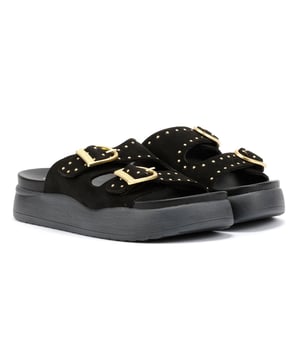 Doppelter Riemenplateau-Sandalette mit stilvollem, unterstützendem Design. Hergestellt mit einer leichten Desert Dreamer geformten Erholungseinlegesohle für außergewöhnliche Dämpfung und ganztägigen Komfort. Diese erhöhten Plateau-Sandalen vereinen Mode und Funktion