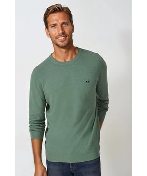 A crew neck jumper that is made from organic cotton, this jumper is ideal for layering over a tee or shirt. The crossed oars embroidery finishes it off neatly.

28" Shoulder to Hem.