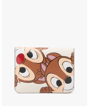 Disney X Ksny Chip N Dale Small Wallet,  Disney X Kate Spade New York Chip N Dale Small Bifold Wallet, 4 Cc Slots, Bill Slot, Zip Coin Pocket, Slip Pocket,  Width: 11.00 Cm,  Height: 9.00 Cm