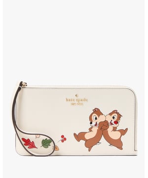 Disney X Ksny Chip N Dale Medium Wristlet,  Disney X Kate Spade New York Chip N Dale Medium L-Zip Wristlet, Fits Largest Iphone, 3 Cc Slots, Back Slip Pocket,  Width: 20.00 Cm,  Height: 11.50 Cm