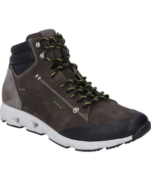 La garantiza la gran durabilidad. El deportiva cordón deportivo proporciona una buena sujeción del pie al caminar y al estar de pie. La membrana TopDryTex proporciona un calzado impermeable para tener los pies secos. Puedes cambiar fácilmente la plantilla extraíble. El método de fabricación Strobel permite un uso prolongado. El ancho G es ideal para los pies normales. El modelo Noah 55 es el compañero perfecto para sus momentos de ocio.