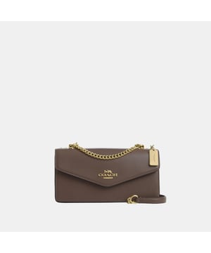 Klare Envelope Crossbody in Refined Box Calf Leather, Inside zip and multifunction pockets, Outside slip pocket,  Length: 26.00 cm,  Width: 7.50 cm,  Height: 13.50 cm