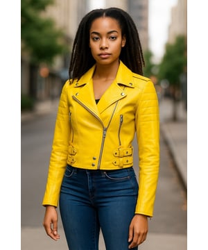Geniet van strakke luxe met dit cropped leren jack in Brando-stijl. Gemaakt van ultrazacht lamsnappaleer en gevoerd met premium satijn, combineert het een tijdloze biker-attitude met moderne elegantie. Verfijnde details en een flatterend silhouet maken het een veelzijdige essential voor elke modebewuste garderobe. Belangrijkste kenmerken: Zacht en soepel lamsnappaleer Premium polyester binnenvoering voor comfort Cropped fit voor een chique, flatterende look Klassieke Brando-stijl revers met inkeping Asymmetrische YKK-ritssluiting aan de voorkant Stijlvolle gewatteerde schouders voor een onderscheidende look 2 verlengde verticale ritszakken aan de buitenkant Manchetten met rits - rol ze op voor een persoonlijke look Met gespen verstelbare zijriemen voor een getailleerde pasvorm