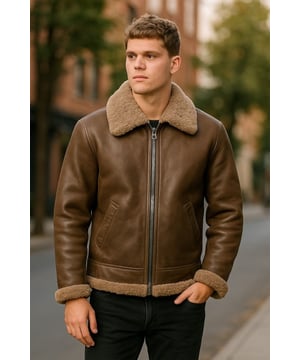 Famosa por mantener abrigados a los pilotos de la Segunda Guerra Mundial a 25.000 pies, la B3 es nuestra chaqueta de piel de oveja más popular, apreciada por su estilo atemporal y su excepcional calidez. Confeccionada con lujosa piel de oveja de doble cara, ofrece un aislamiento inigualable, un llamativo look retro y una comodidad superior para que puedas superar los inviernos más duros. Características principales: Construcción completa de piel de oveja de doble cara. El grueso forro de piel de oveja retiene el calor corporal de forma natural. Cuello ancho con muescas y ribete reversible de piel de oveja. El cuello se puede abrochar con una correa de hebilla ajustable. Cremallera YKK gruesa y completa en bronce. Dos bolsillos angulados para calentar las manos. Puños reversibles. Correa ajustable en la cintura para un ajuste a medida. Ajuste clásico y cómodo para combinar fácilmente con otras prendas.