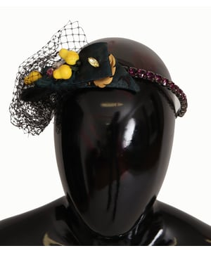 100% Authentic Dolce & Gabbana headband diadem tiara
  Black base with multicolor lemon embellishments
  Made from a luxurious blend of materials
  Adorned with purple crystals
  One size fits all
  Logo details
  Made in Italy