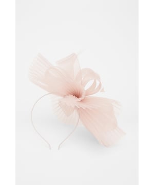 - Pleated design - Loop detail - Feather details - Headband - Excluding trims - Contains non-textile parts of animal origin