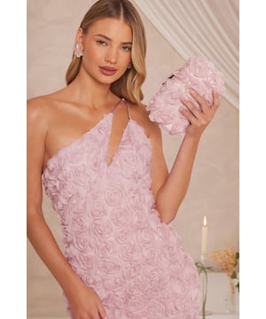 - Organza finish - Rose design - Box bag style - Detachable chain strap - Detachable top handle - Length: 20cm - Depth: 5.5cm - Height: 12cm approx
