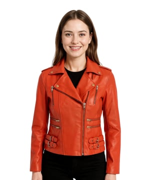 Diese zweireihige Bikerjacke ist ein Verkaufsschlager und wird für ihre scharfe Silhouette und ihr stilvolles Flair geliebt. Mit einem breiten Revers, Schulterklappen und mehreren Reißverschlusstaschen verbindet sie Funktionalität mit Mode. Verstellbare Schnallenlaschen und die schmale Passform verbessern Komfort und Stil. In vielen Farben erhältlich. Hauptmerkmale: 100 % hochwertiges, ultraweiches Nappaleder; Hochwertiges Futter aus Polyestermischung; Dezentraler YKK-Reißverschluss; Breites Revers mit Druckknöpfen; Schulterklappen mit Druckknopfverschluss; Sechs Außentaschen mit Reißverschluss zur Aufbewahrung; Verstellbare Schnallenlaschen an den Hüften; Schmal geschnittenes, verkürztes Bikerdesign