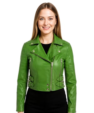 Disfrute de un lujo elegante con esta chaqueta de cuero estilo Brando. Confeccionada en napa de cordero ultrasuave y forrada con satén premium, combina la atemporal actitud motera con la elegancia moderna. Sus sofisticados detalles y su silueta favorecedora la convierten en una prenda esencial y versátil para cualquier armario vanguardista. Características principales: Napa de cordero suave y flexible. Forro interior de poliéster premium para mayor comodidad. Corte corto para un look chic y favorecedor. Solapa con muesca clásica estilo Brando. Cierre frontal descentrado con cremallera YKK. Elegantes hombros acolchados para un toque distintivo. Dos bolsillos exteriores verticales con cremallera. Puños con cremallera: remánguelos para un look personalizado. Cinturones laterales ajustables con hebilla para un ajuste a medida.