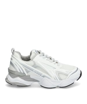 Synthetisch bovenwerk.Vetersluiting.Sportieve stijl met een effen patroon.Rubberen zool.