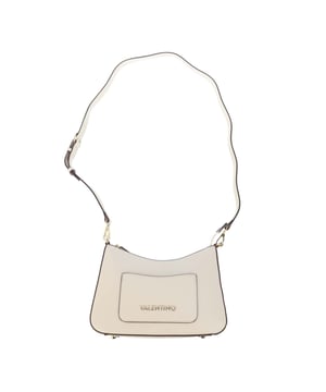 Experience luxury with the Valentino Posillipo Ecru Hobo Bag. The versatile design makes it perfect for both casual outings and special occasions. The adjustable strap provides comfort while the ivory exterior and 100% Polyurethane lining add elegance to any outfit. Stay organized with the secure zip closure and make a statement with the VALENTINO label.