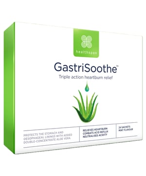 Experience rapid relief from heartburn and acid reflux with Healthspan GastriSoothe™ Sachets. This triple-action formula combines soothing aloe vera, sodium alginate for a protective barrier, and sodium bicarbonate to neutralize stomach acids. Convenient mint-flavored sachets provide on-the-go relief for digestive discomfort. Take one to two sachets after meals or at bedtime. Ideal for effective heartburn support, this product is essential for your health routine. Always consult a healthcare professional if you have medical conditions or are on medication.