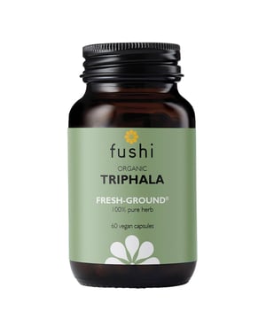 Discover the benefits of Fushi Organic Triphala, a powerful herbal supplement designed to support digestive health and promote regularity. Each bottle contains 60 capsules, providing a 30-day supply with 520mg of this traditional Ayurvedic blend per capsule. Triphala consists of three key Ayurvedic fruits known for their purifying properties, helping to cleanse and revitalize your system. For optimal results, take 2 capsules daily with warm water on an empty stomach or before bedtime. Not recommended for pregnant or breastfeeding women. Store in a cool, dark place.