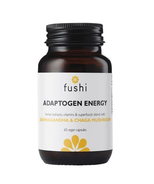 Unlock your potential with Fushi Herbal Adaptogen Energy Blend, a powerful formula designed to boost energy and promote relaxation. Each bottle contains 60 capsules, featuring high-strength KSM-66 Ashwagandha Extract to enhance energy levels and support stress management. This blend includes medicinal mushrooms like Cordyceps, Chaga, and Rhodiola, combined with Vitamin B12 and Red Ginseng to improve stamina. For optimal results, take 2 capsules daily with water and food, preferably in the evening. Not suitable for pregnant or breastfeeding women.