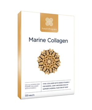 Discover the benefits of Healthspan High Strength Marine Collagen Tablets, featuring 500 mg of hydrolysed type I marine collagen per tablet. These supplements support skin elasticity, bone strength, and joint health, acting as the essential 'glue' for your connective tissues. Formulated with low molecular weight for better absorption, our tablets include vitamin C to promote collagen formation and overall wellness. At just 14p per daily tablet, this solution helps combat the signs of ageing and supports your beauty from within. Take one tablet daily with water.