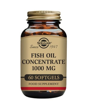 Discover the power of Solgar Fish Oil Concentrate 1000mg Softgels, a premium source of Omega-3 fatty acids EPA and DHA, essential for your overall health. Each softgel supports brain function, heart health, and vision maintenance while being free from sugar, gluten, and artificial additives. Since 1947, Solgar has been committed to excellence, using naturally sourced ingredients and eco-friendly practices, including 100% recyclable packaging. Join the 98% of satisfied customers who trust Solgar for their daily wellness regimen. Take one softgel daily for optimal health support.